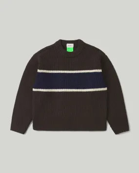 Stripe Big Sweater Brown