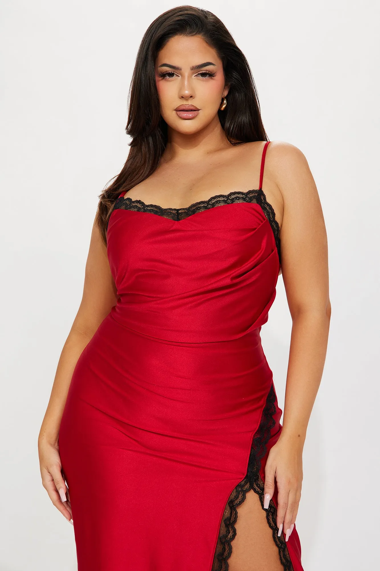 Syrah Midi Dress - Red/Black