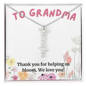 Thank You For Helping Us Bloom To Grandma Gift, Custom Multi Grandchildren Name Necklace