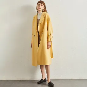 Two Button Belted Wool Coat