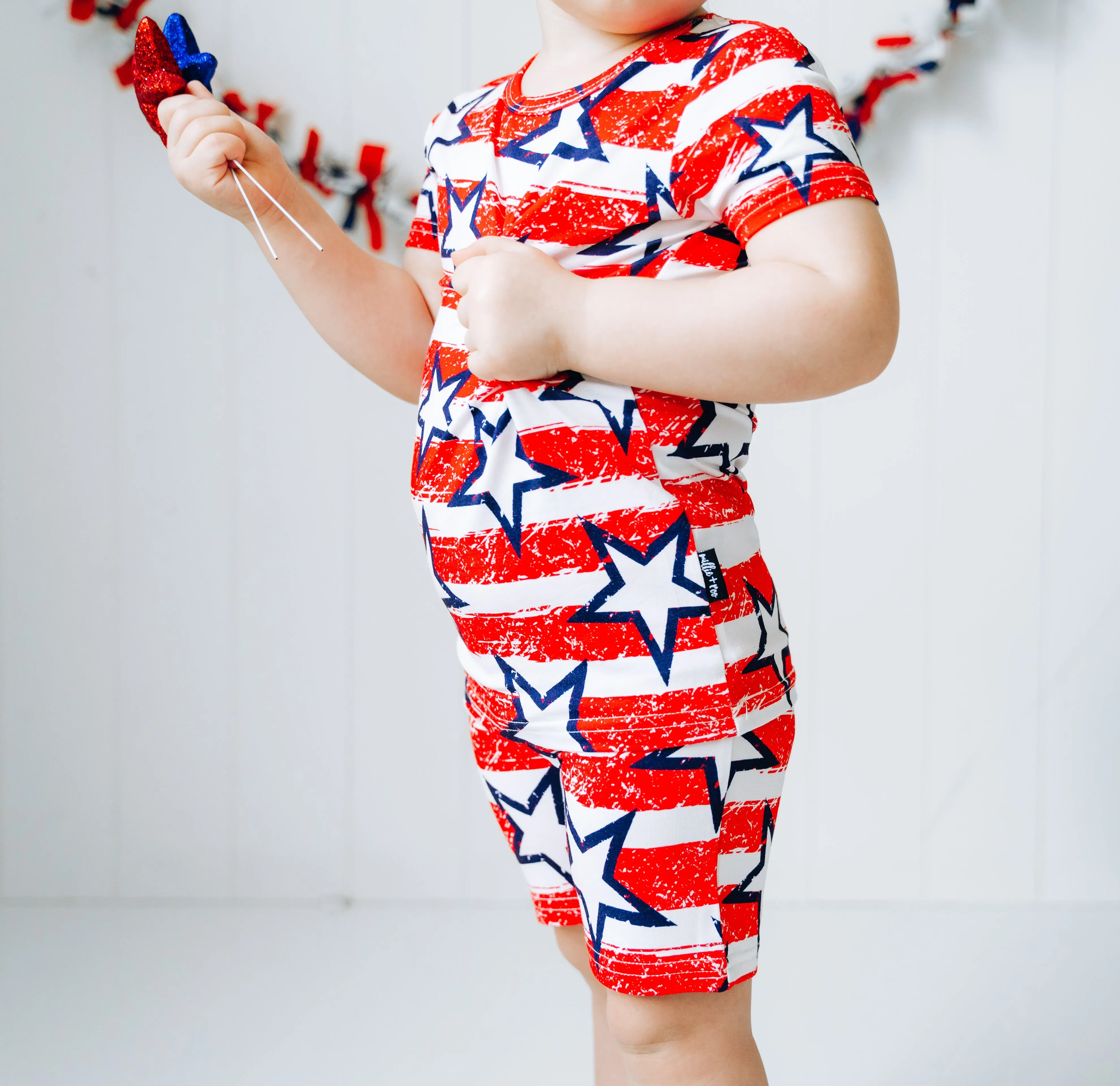 TWO PIECE SHORTIE SET- Stars   Stripes