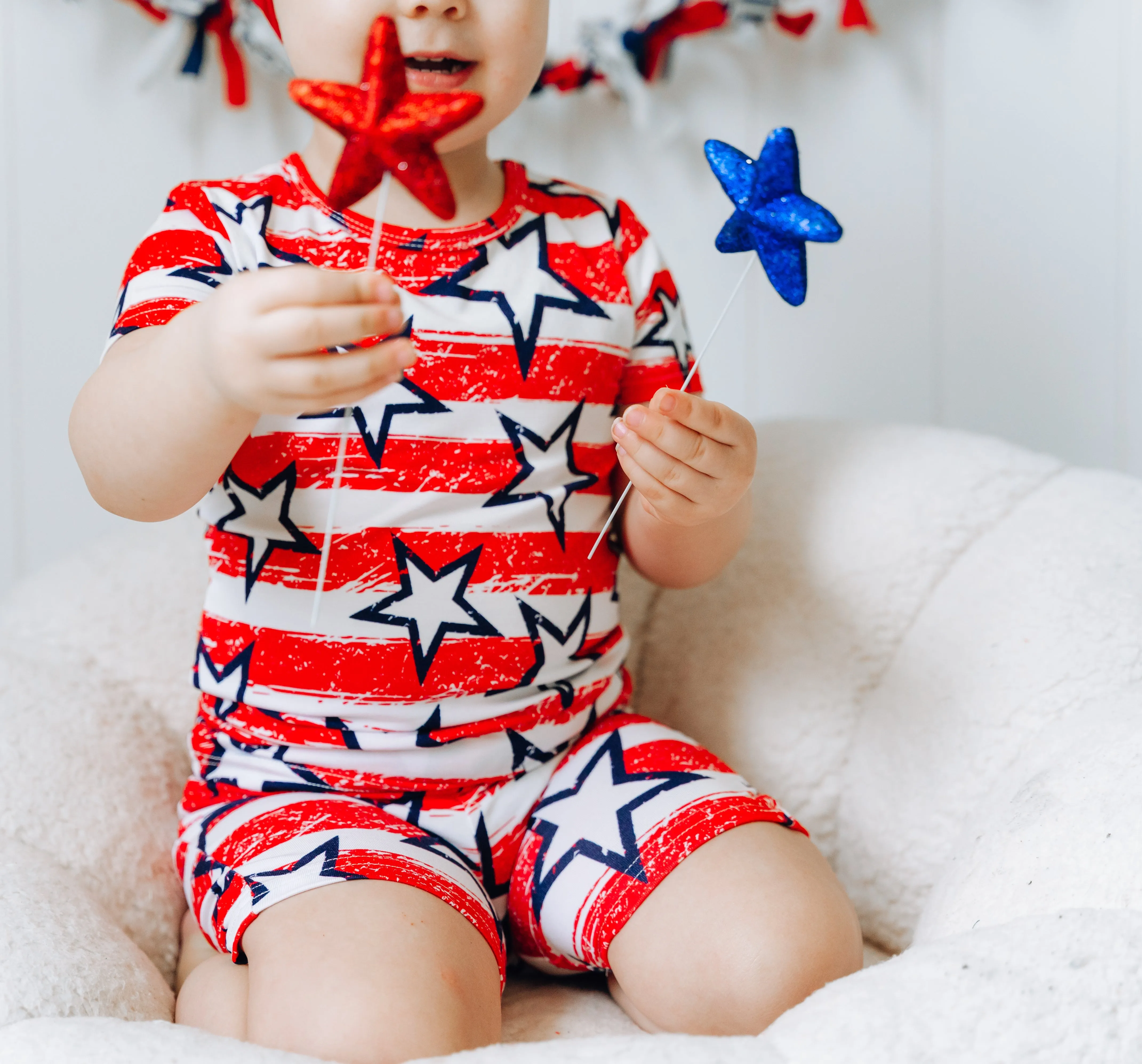 TWO PIECE SHORTIE SET- Stars   Stripes