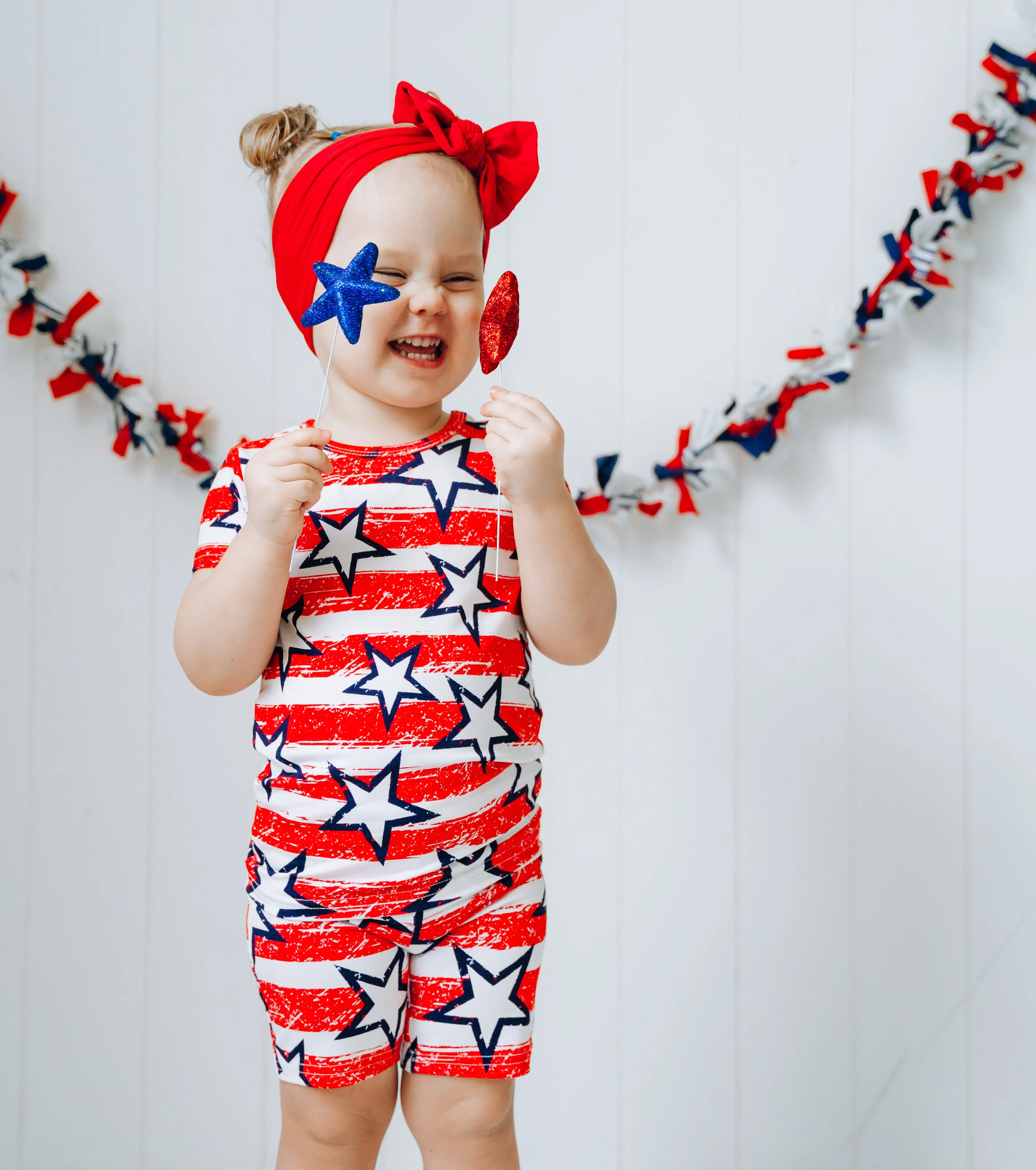 TWO PIECE SHORTIE SET- Stars   Stripes