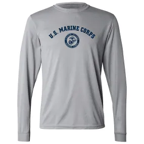 U.S. Marine Corps Silver Performance Long Sleeve Tee