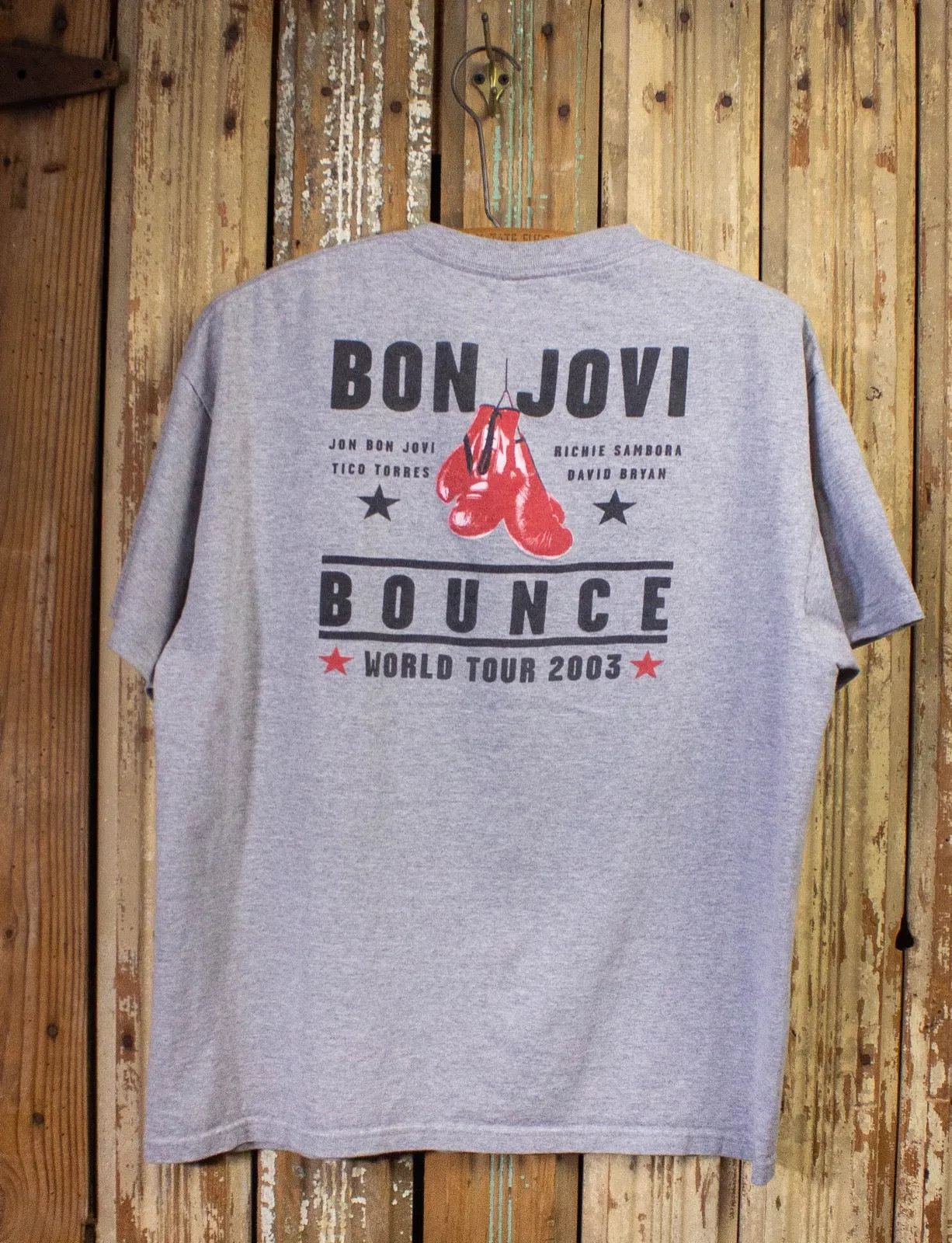 Vintage Bon Jovi The Bounce Tour Concert T Shirt 2003 Gray Large