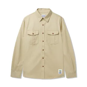 Washed Pocket L/S Shirt, Khaki