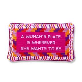 Wherever She Wants Needlepoint Pillow