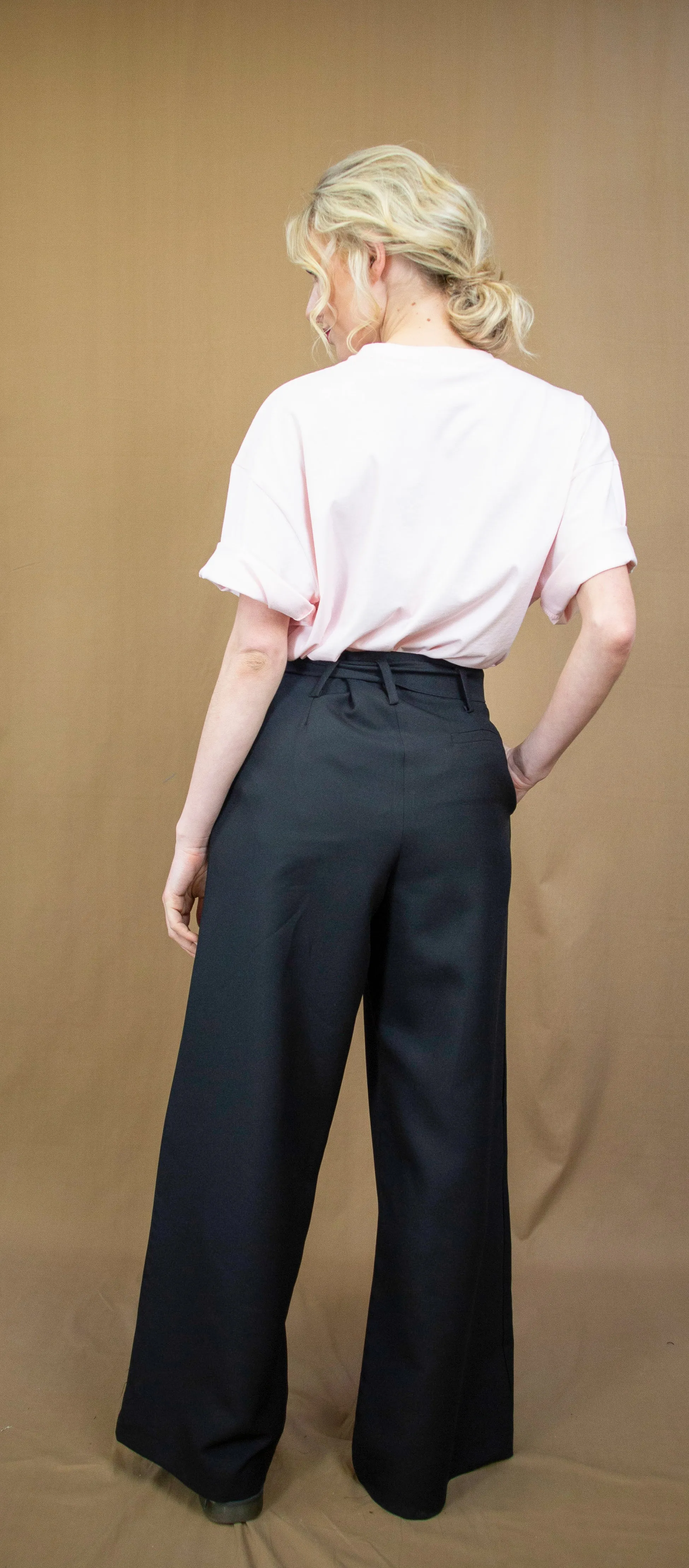 Wide Leg Stanton Trouser in Black.