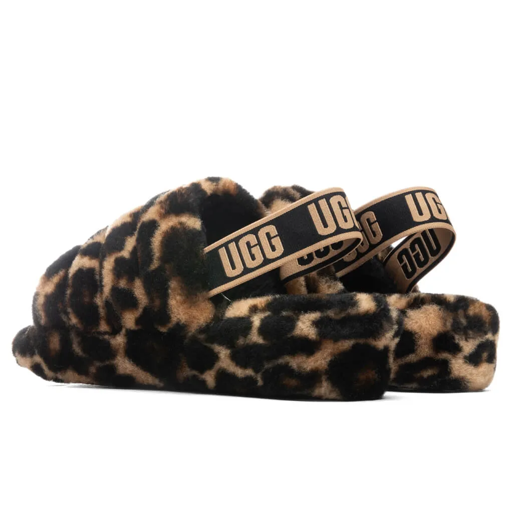 Women's Fluff Yeah Slide Panther Print - Butterscotch