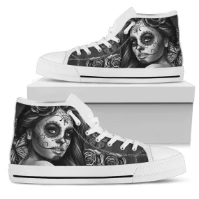 Women's High Tops Calavera Gray (White Soles)