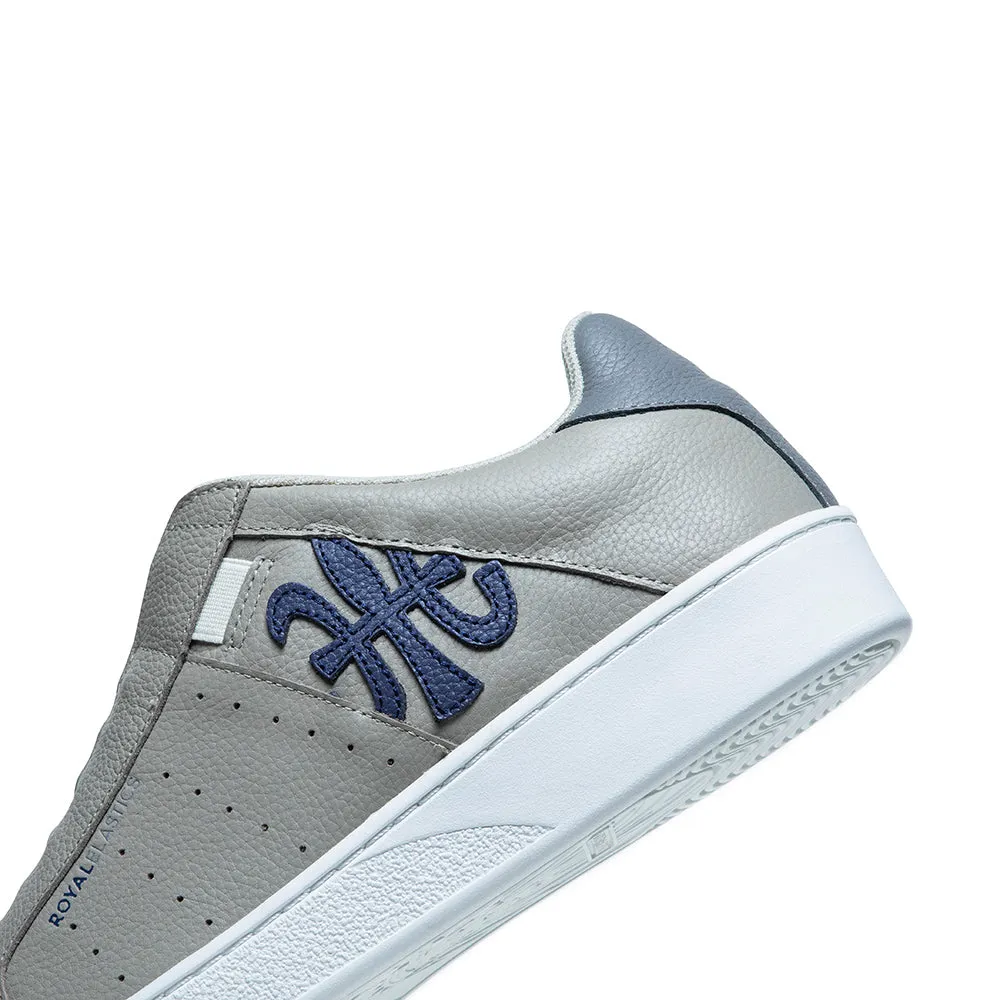 Women's Icon Gray Blue Logo Leather Sneakers 91921-885