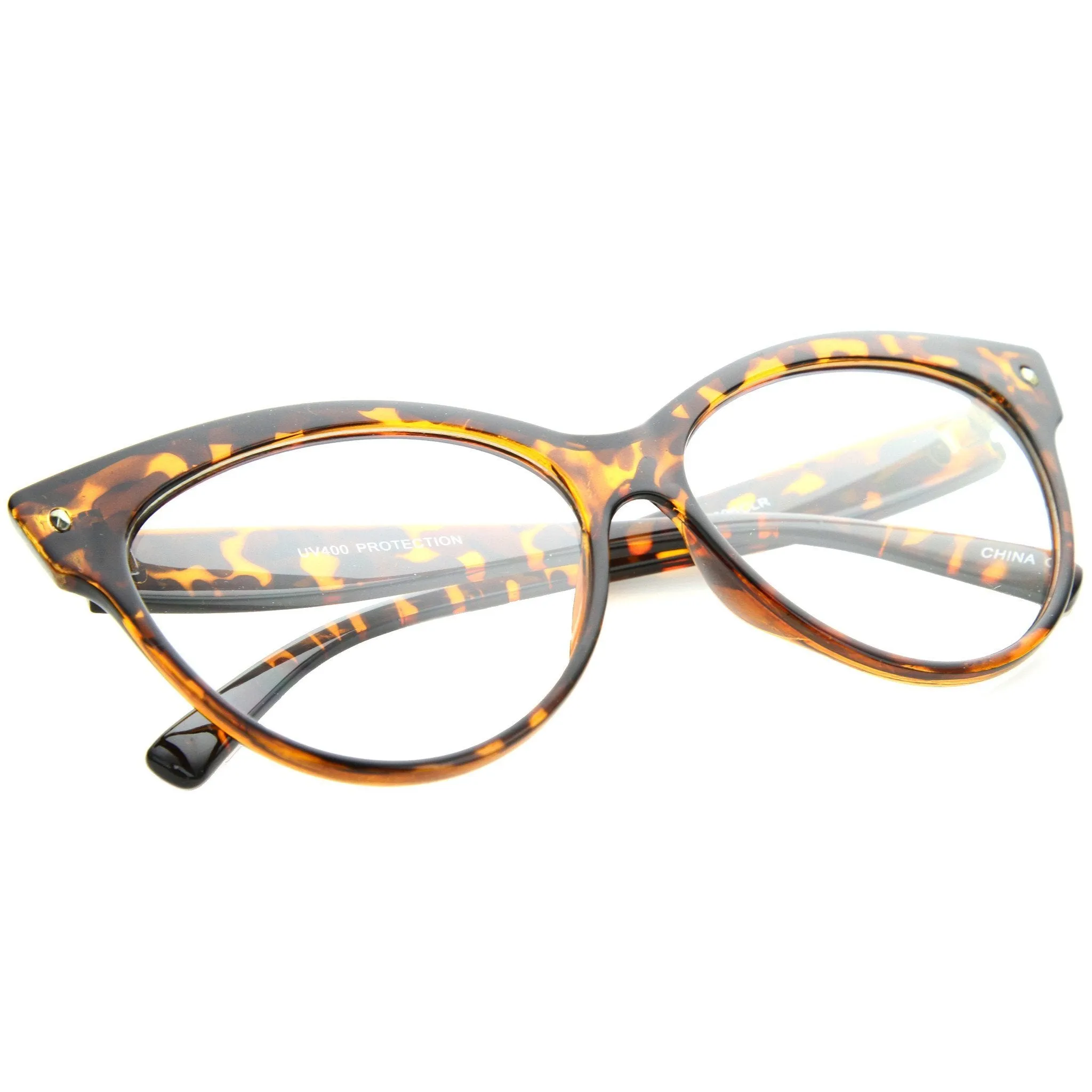 Women's Retro 1950's Cat Eye Clear Lens Glasses