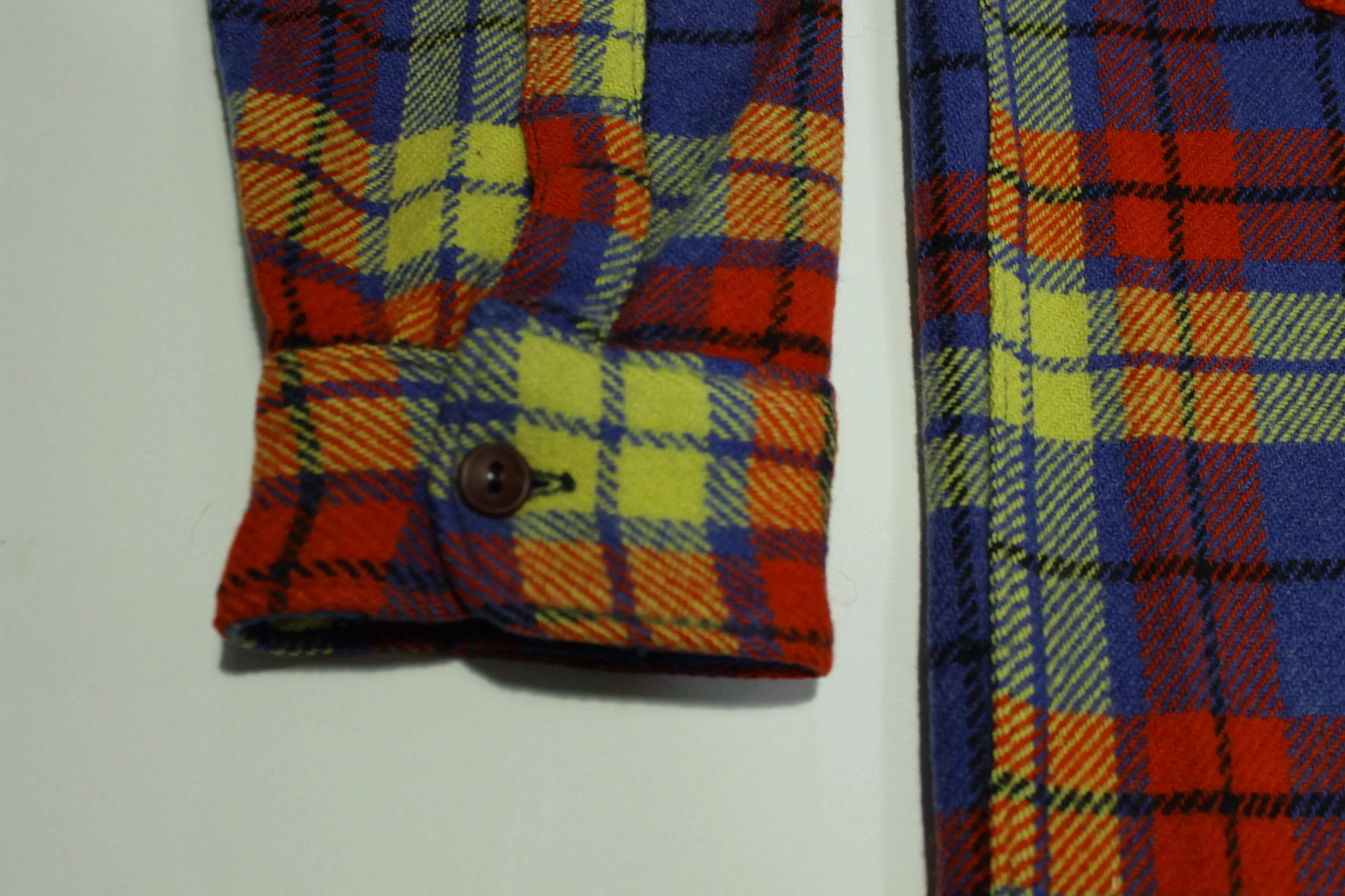 Woolrich 1940's 1947 WWII Grail Plaid Vintage Wool Button Up Classic Flannel Shirt