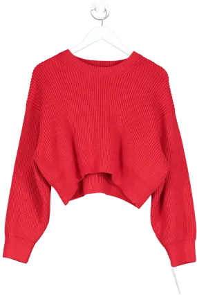 ZARA Red Cropped Jumper UK M